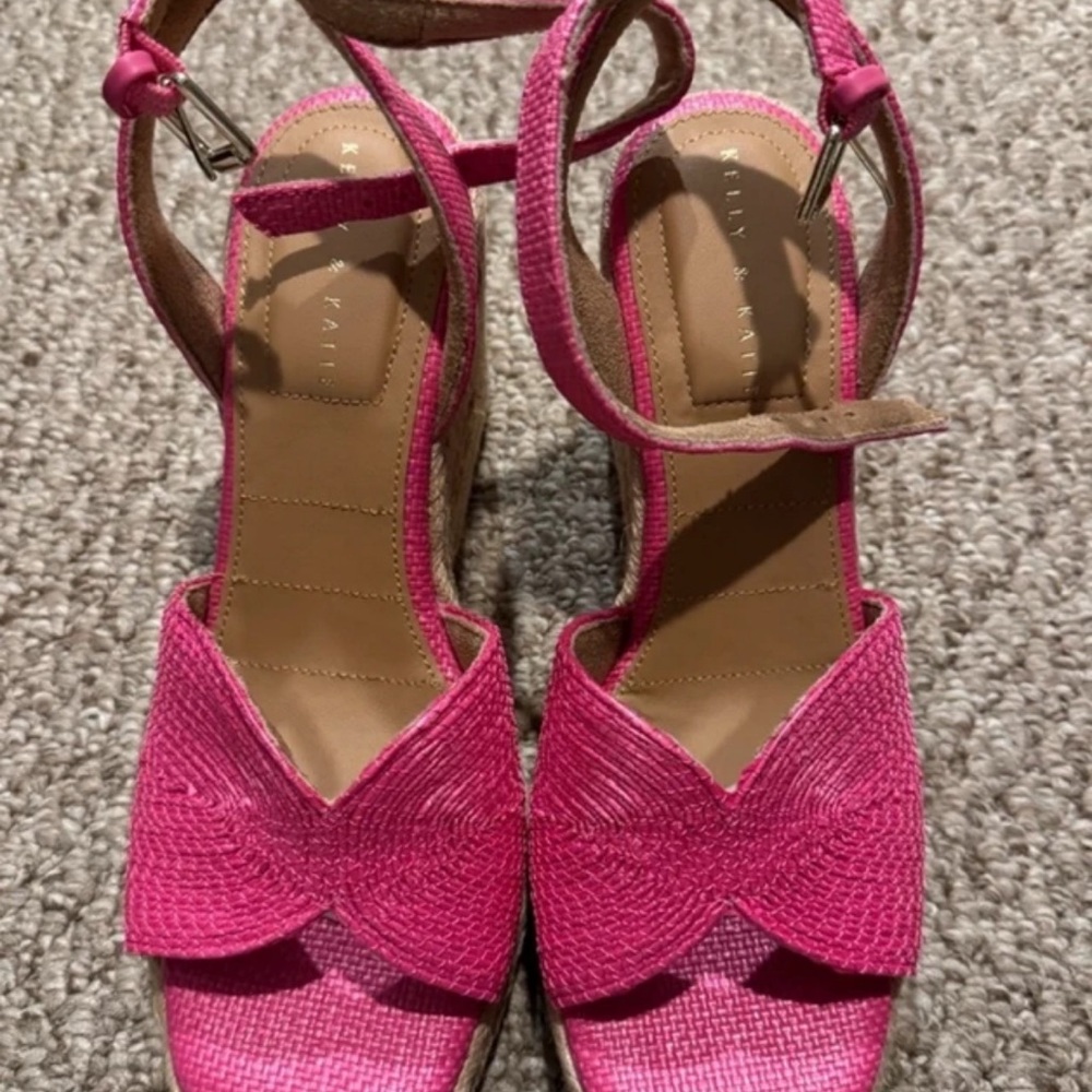 Women’s Pink Braided Ankle-Strap Sandals